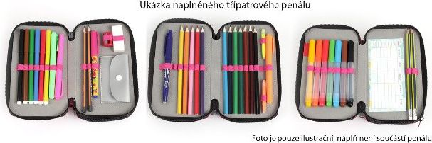 Školní penál třípatrové pouzdro Cute girl Stil - obrázek 7