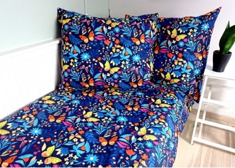 Baby Nellys 2-dílné bavlněné povlečení 140 x 200/70 x 80 cm - Motýlí louka, granát, Velikost povlečení 140x200/70x80cm