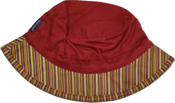 Dětská letní čepička Happy Kids klobouček červený proužkovaný - obrázek 1