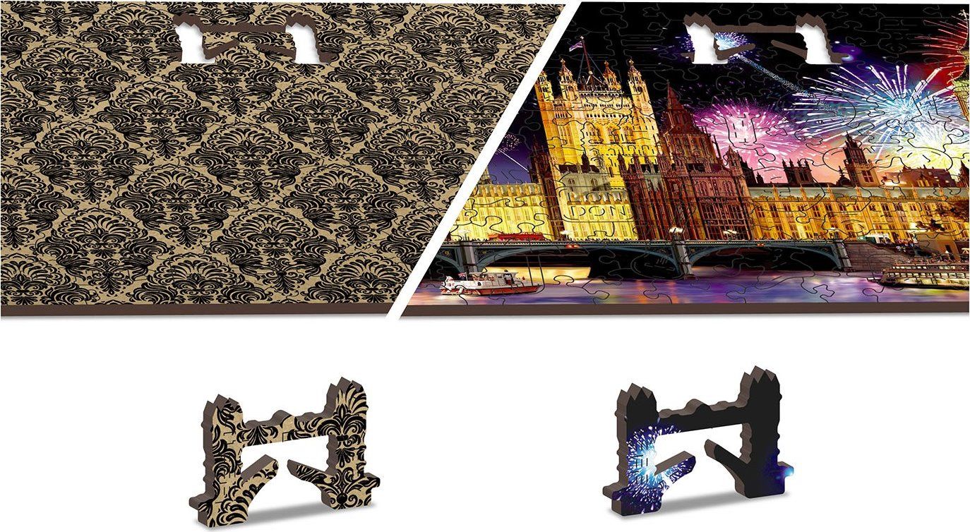 WOODEN CITY Dřevěné puzzle Noční Londýn 2v1, 150 dílků EKO - obrázek 5