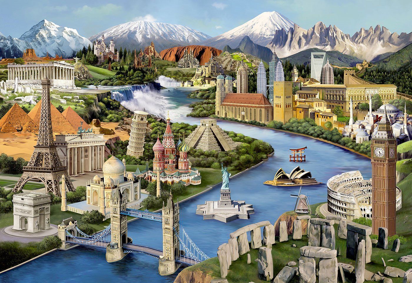 WOODEN CITY Dřevěné puzzle Světové památky 2v1, 600 dílků EKO - obrázek 13
