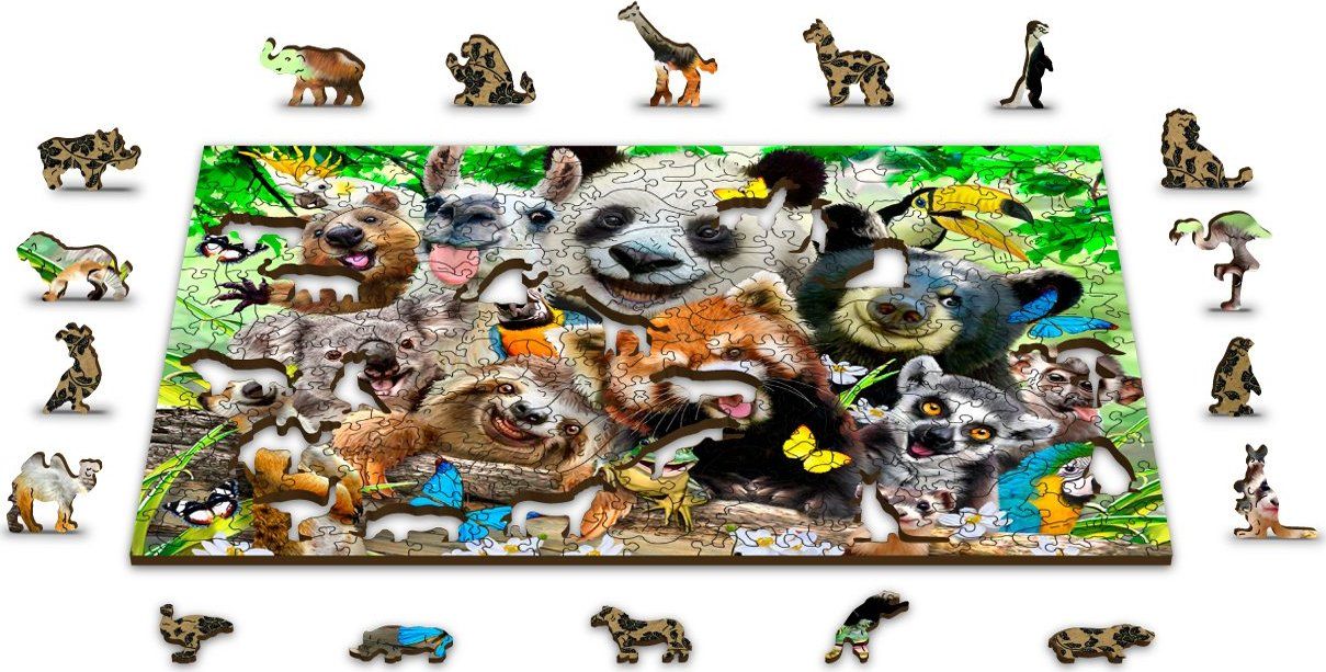 WOODEN CITY Dřevěné puzzle Medvědí ráj 2v1, 150 dílků EKO - obrázek 7