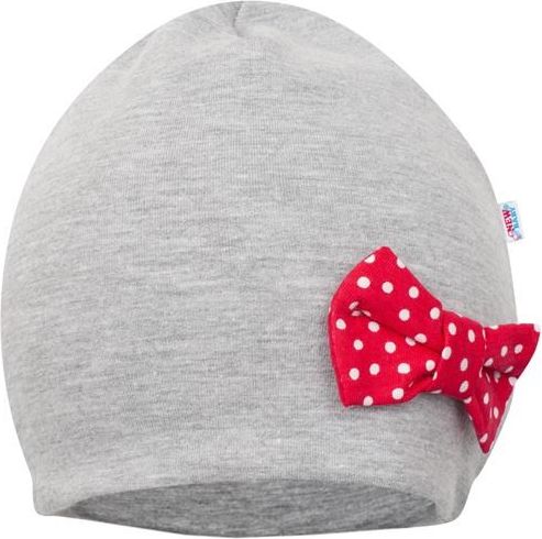 Kojenecká čepička s šátkem na krk New Baby Missy šedo-červená 80 (9-12m) - obrázek 2