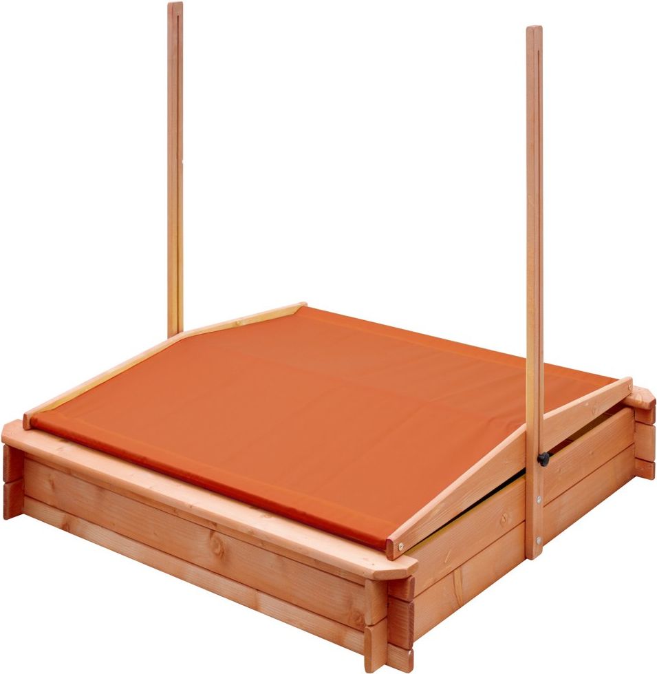 Dětské dřevěné pískoviště se stříškou NEW BABY 120x120 cm oranžové - obrázek 2