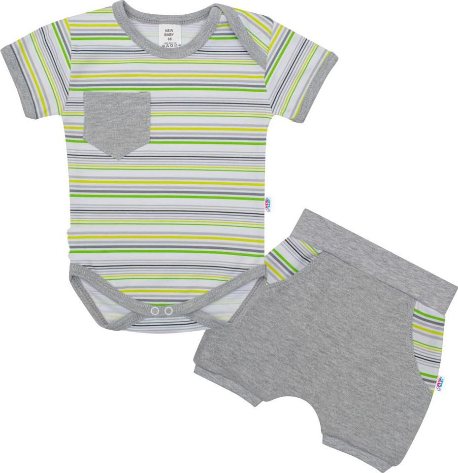2-dílná letní bavlněná souprava New Baby Perfect Summer stripes 56 (0-3m) - obrázek 1