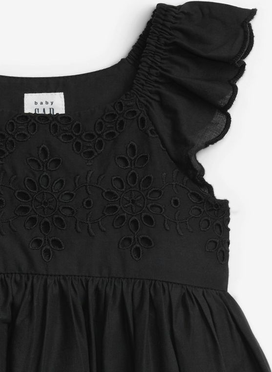 July Eyelet Šaty dětské GAP | Černá | Dívčí | 3-6 měsíců - obrázek 3