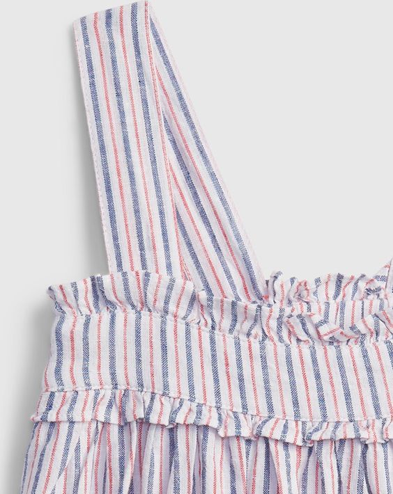Linen Stripe Šaty dětské GAP | Růžová | Dívčí | 4 roky - obrázek 3