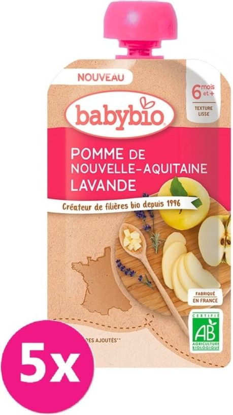 5x BABYBIO Jablko levandule 120 g - obrázek 1