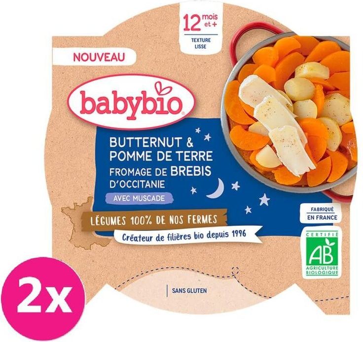 2x BABYBIO Brambory máslová dýně ovčí sýr 230 g - obrázek 1