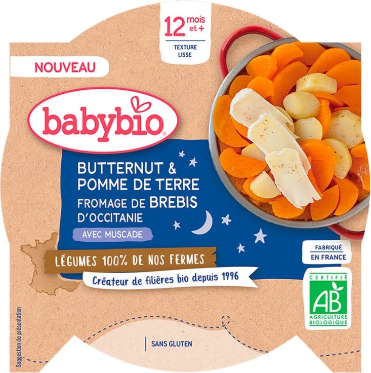 2x BABYBIO Brambory máslová dýně ovčí sýr 230 g - obrázek 2
