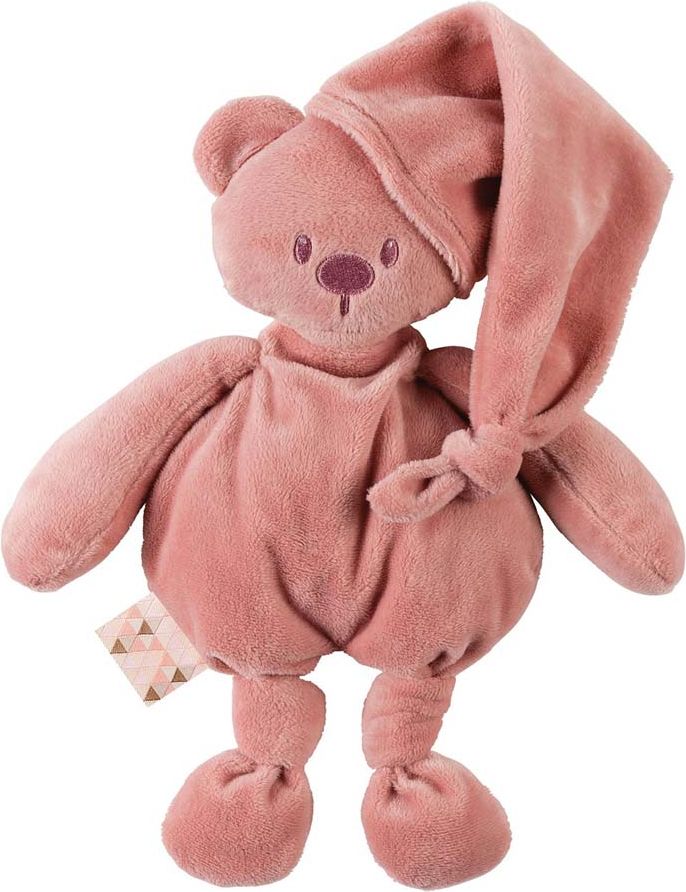 NATTOU Hračka plyšová medvídek Lapidou 100% recycled old pink 36cm - obrázek 1