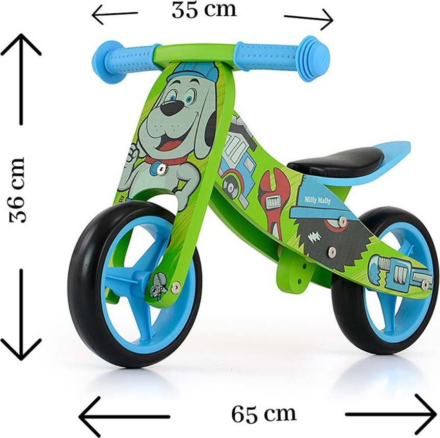 Dětské multifunkční odrážedlo kolo 2v1 Milly Mally JAKE Varianta: natural - přírodní - obrázek 63