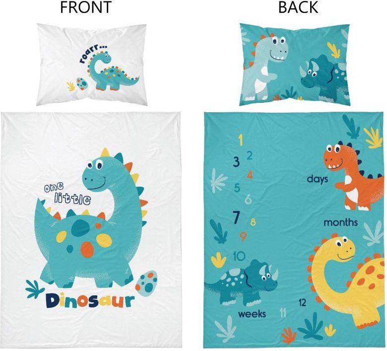 POVLEČENÍ DO POSTÝLKY DINO ZELENÁ - BAMBUS - obrázek 3