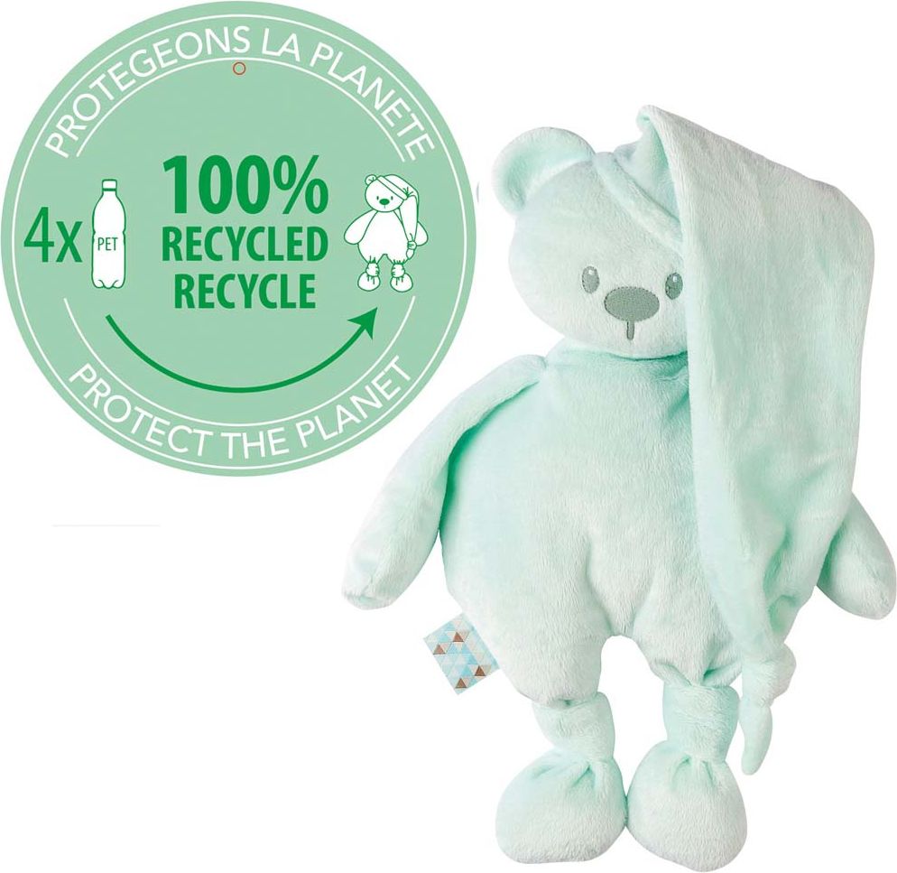 NATTOU Hračka plyšová medvídek Lapidou 100% recycled mint 36cm - obrázek 2