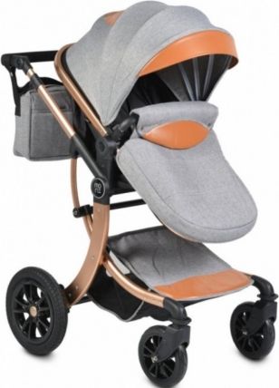 Moni Dětský kočárek Sofie kůže - šedý