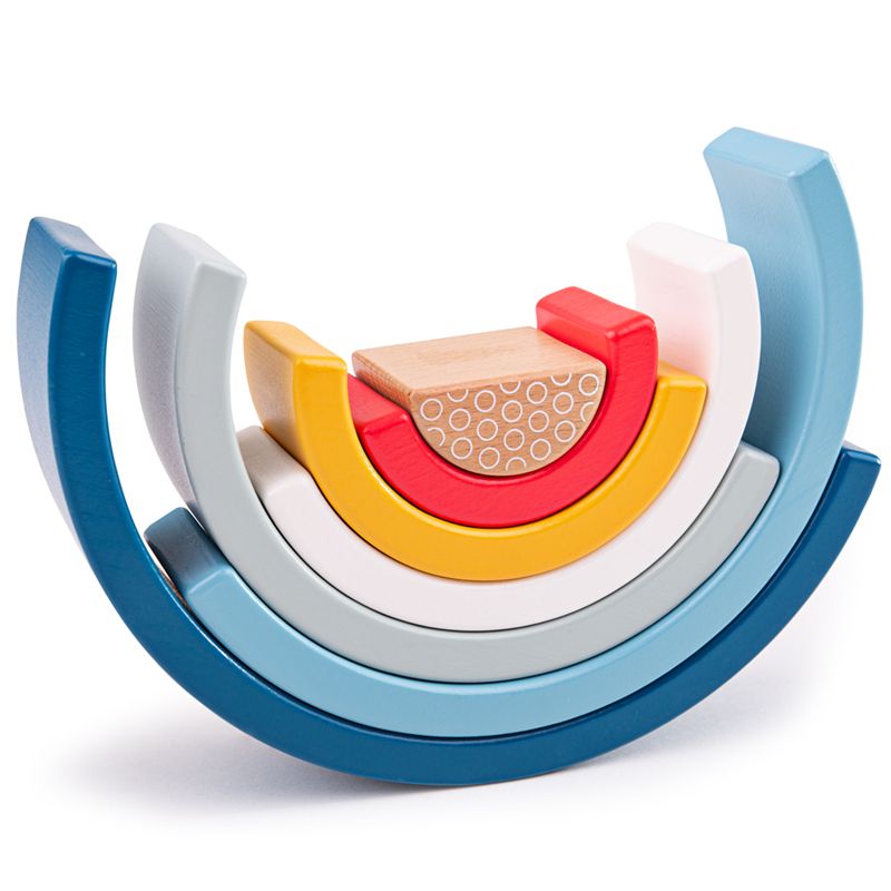 Bigjigs Toys Dřevěná skládací duha Bigjigs Baby Colors - obrázek 2