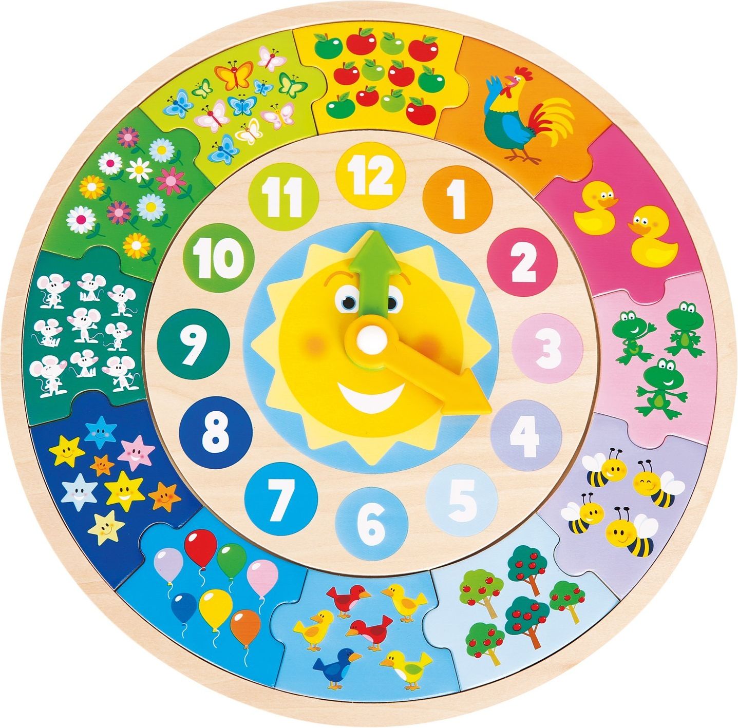 New Classic Toys Dřevěné puzzle hodiny - obrázek 1