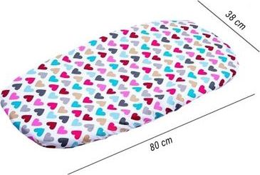 Bavlněné prostěradlo do kočárku Infantilo colored hearts - obrázek 2