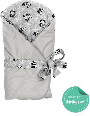 Velvet zavinovačka Infantilo grey/pandas - obrázek 2