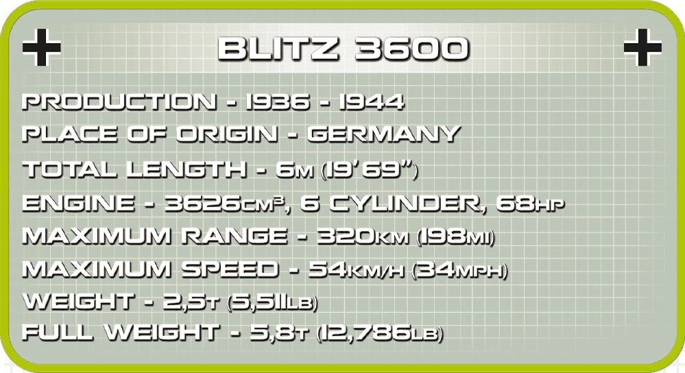 COBI 2254 World War II Nákladní vozidlo Opel BLITZ 3600 - obrázek 8