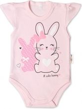 Body kojenecké krátký rukáv - CUTE BUNNY světle růžové - vel.74 - obrázek 1