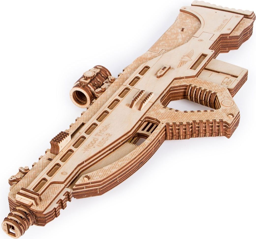 Wood Trick "Útočná zbraň USG-2" - 3D dřevěné mechanické puzzle - obrázek 1