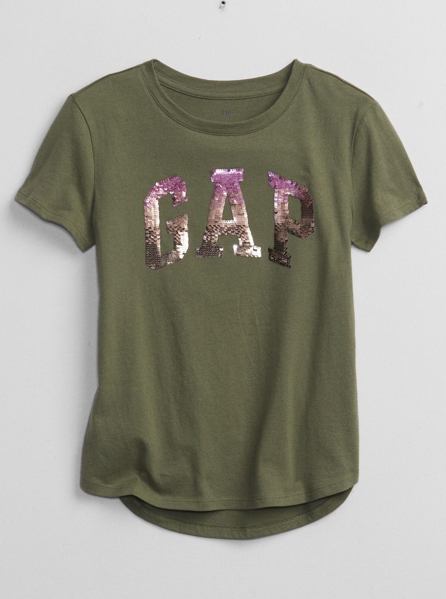 Zelené holčičí tričko GAP Logo better arch t-shirt - 98-110 - obrázek 1