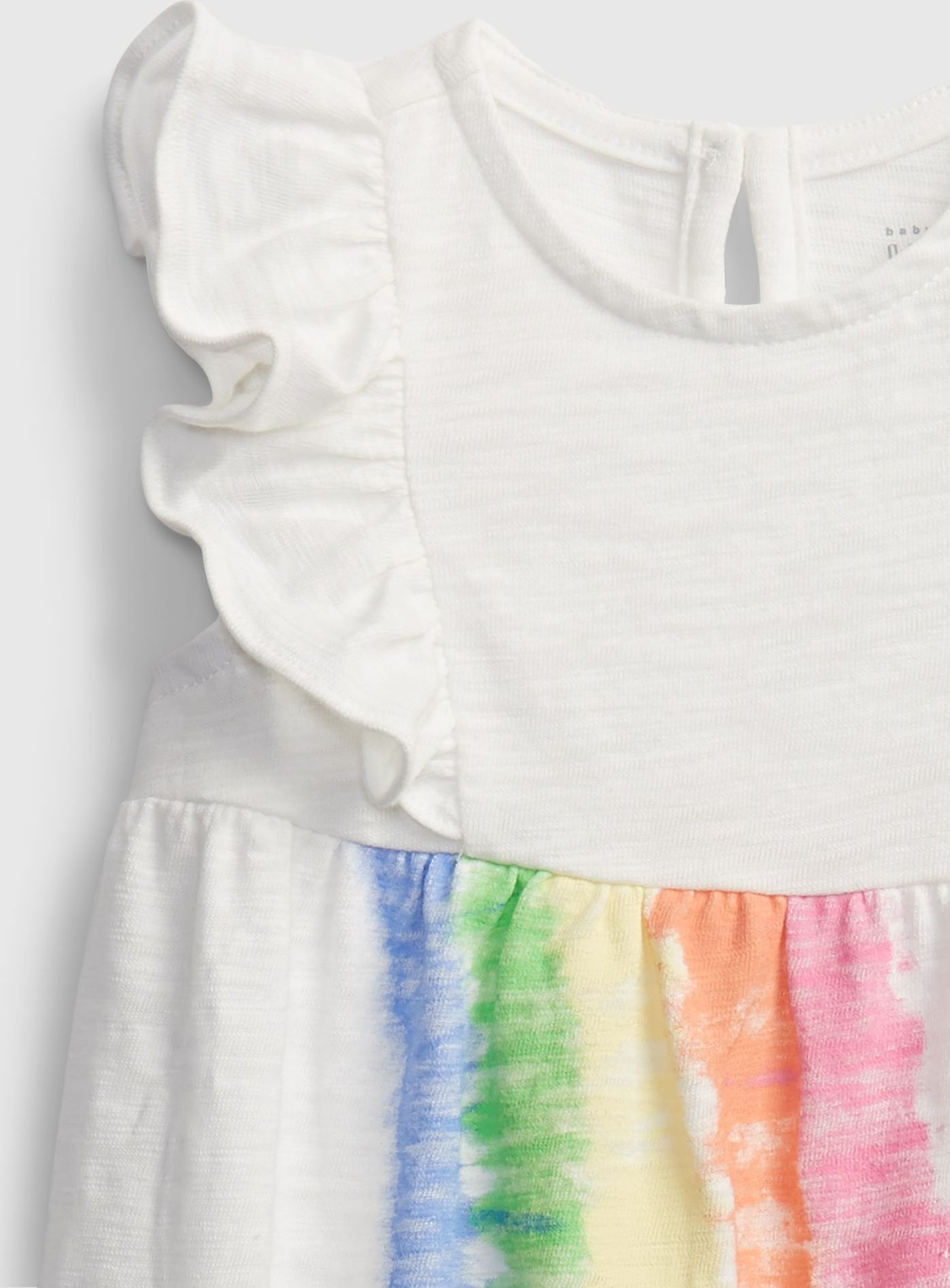 Bílý holčičí baby overal rainbow one-piece - 50-62 - obrázek 3