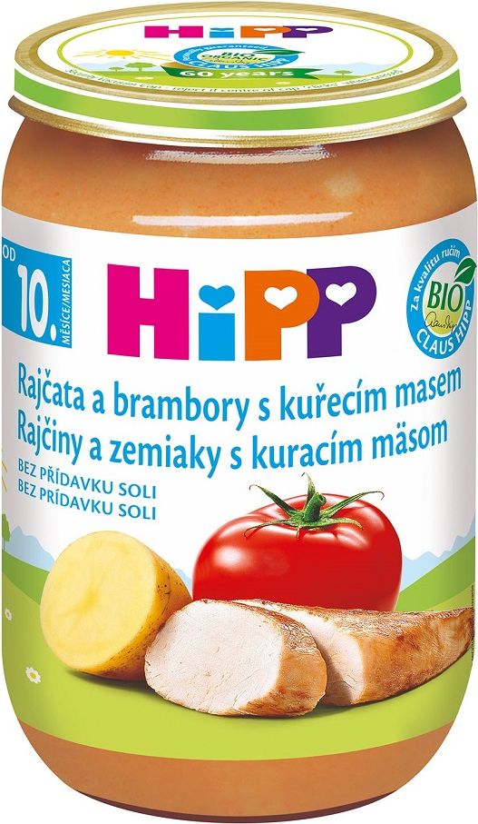 HiPP Bio Rajčata a brambory s kuřecím masem od 10. měsíce, 220 g - obrázek 1