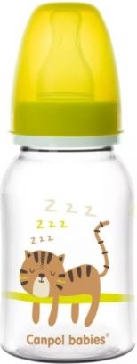 Canpol Babies Lahvička s potiskem 125 ml , Tygřík - žlutá - obrázek 1