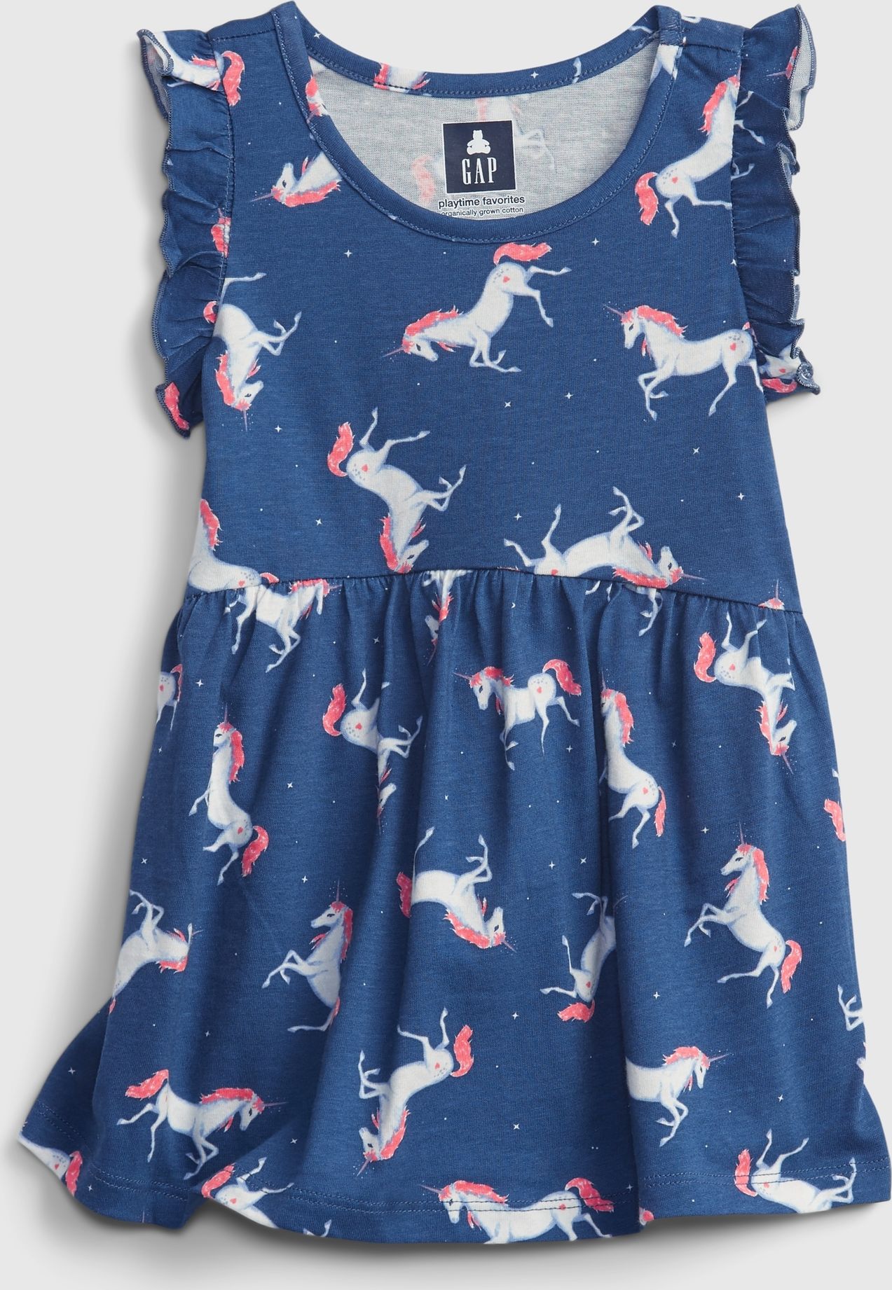 Modrý holčičí top sleevles print tunic GAP - 104 - obrázek 1