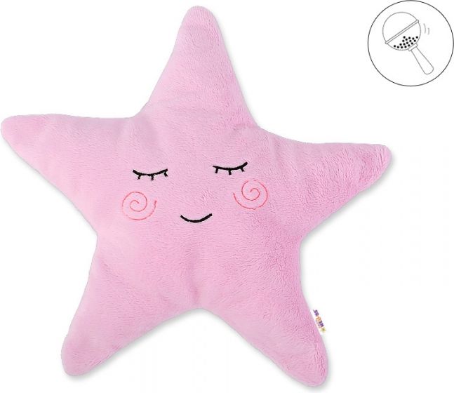 Baby Nellys Baby Nellys Dekorační polštářek s chrastítkem Hvězdička, 40x40cm - růžová - obrázek 1