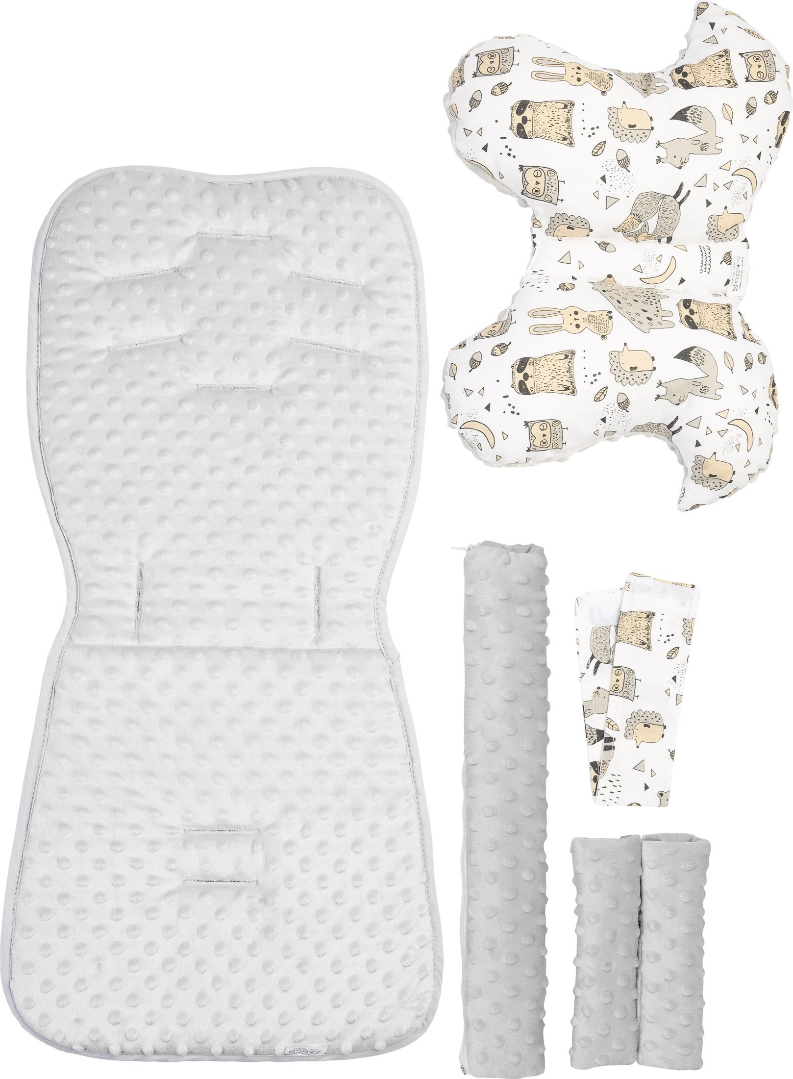 Podložka do kočárku SENSILLO, model Deluxe, set 4ks, motiv zvířatka - obrázek 2