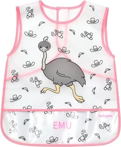 Plastová zástera BabyOno - velikost 24m+, motiv emu - obrázek 1